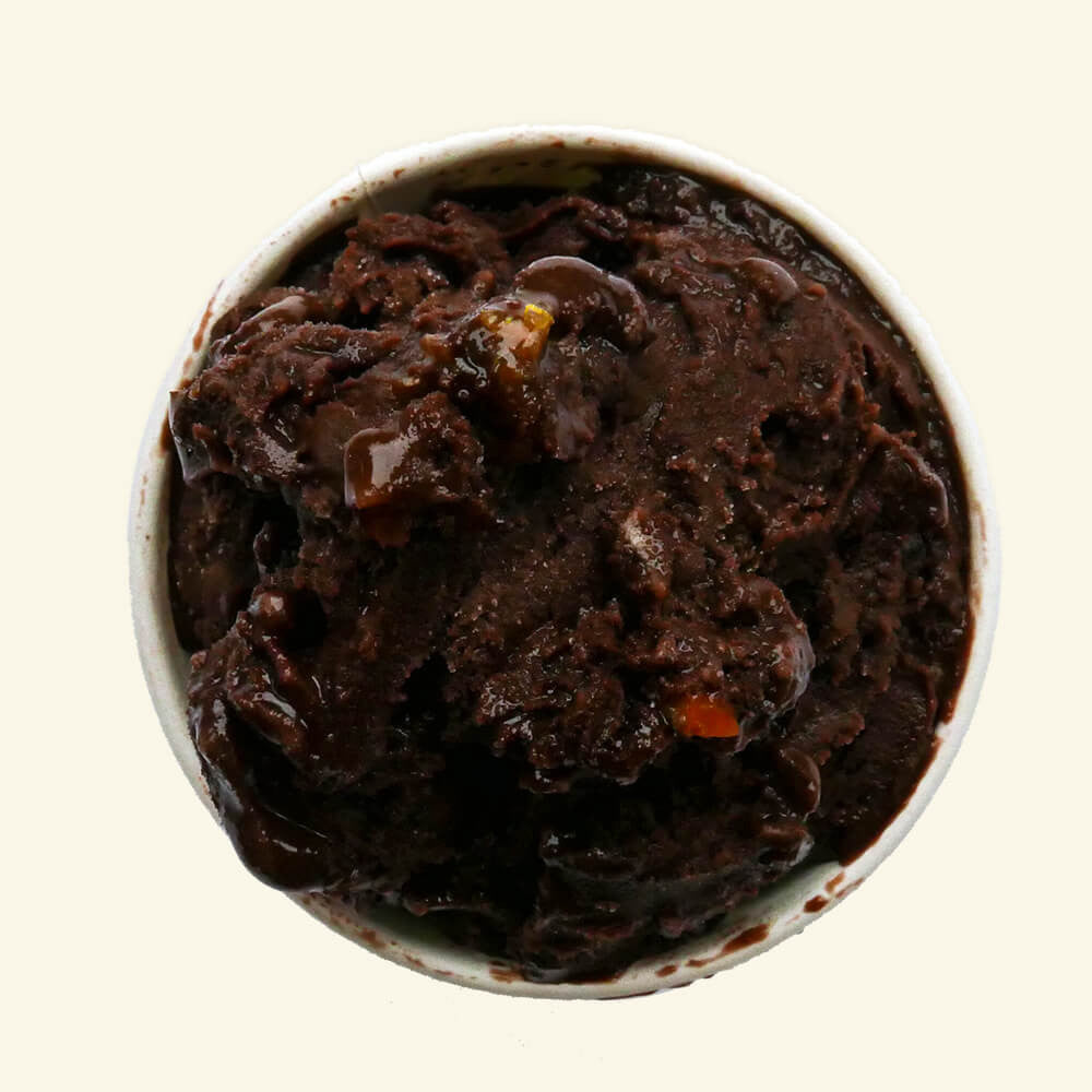 Dark Chocolate Sorbet with Sicilian Blood Orange Marmalade